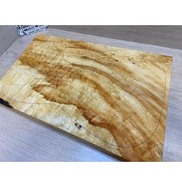 Клён Американский Волнистый заготовка корпуса Смешанный ААА Волна АА 50.5х342-315х465 мм (Массив) -14