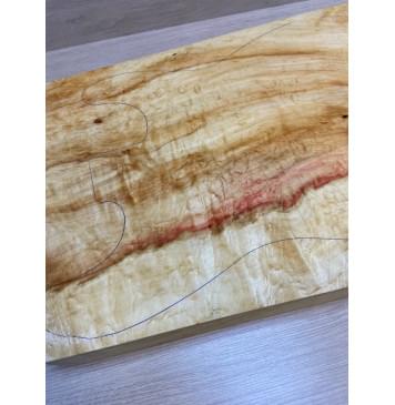 Клён Американский Волнистый заготовка корпуса Смешанный АА Волна А 50х362-300х460 мм (Массив)-17