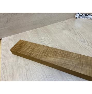 Клён Волнистый Печёный 180гр заготовка грифа для Безголовой гитары Радиал АА Волна ААА 25.5х68-65х595 мм (Уценка-сучок)-14