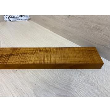 Клён Волнистый Печёный 180гр заготовка грифа для Безголовой гитары Радиал АА Волна ААА 25.5х68-65х595 мм (Уценка-сучок)-15