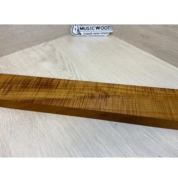 Клён Волнистый Печёный 180гр заготовка грифа для Безголовой гитары Радиал АА Волна ААА 25.5х68-65х595 мм (Уценка-сучок)-10