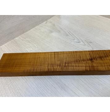 Клён Волнистый Печёный 180гр заготовка грифа для Безголовой гитары Радиал АА Волна ААА 25.5х68-65х595 мм (Уценка-сучок)-22