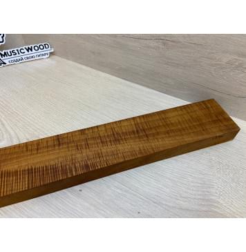 Клён Волнистый Печёный 180гр заготовка грифа для Безголовой гитары Радиал АА Волна ААА 25.5х68-65х595 мм (Уценка-сучок)-20