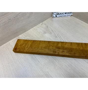 Клён Волнистый Печёный 180гр заготовка грифа для Безголовой гитары Смешанный А Волна АА 22х70х530 мм (Уценка-трещина)-12