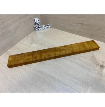 Клён Волнистый Печёный 180гр заготовка грифа для Безголовой гитары Смешанный А Волна АА 22х70х530 мм (Уценка-трещина)-14