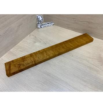 Клён Волнистый Печёный 180гр заготовка грифа для Безголовой гитары Смешанный А Волна АА 22х70х530 мм (Уценка-трещина)-15