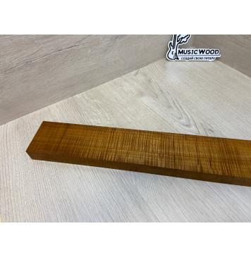 Клён Волнистый Печёный 180гр заготовка грифа для Безголовой гитары Радиал АА Волна ААА 25.5х68х570 мм-19