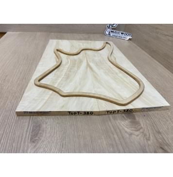 Клён Американский Волнистый заготовка на топ для Тревел гитары Смешанный АА Волна АА 10х150-130х395-385 мм - 2шт.(книжкой) АКЦИЯ-4