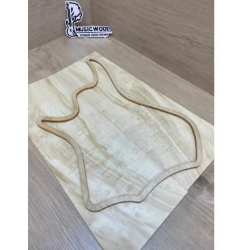 Клён Американский Волнистый заготовка на топ для Тревел гитары Смешанный АА Волна АА 10х150-130х395-385 мм - 2шт.(книжкой) АКЦИЯ-7