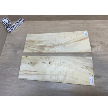 Клён Американский Волнистый заготовка на топ для Тревел гитары Смешанный АА Волна АА 10х150-130х395-385 мм - 2шт.(книжкой) АКЦИЯ-9