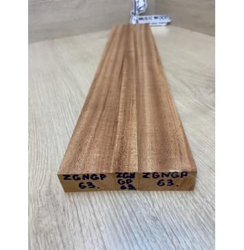 Махагон Кая заготовка грифа безголовой гитары Радиал ААА 24х(45-19-45)х570 мм - из 3х частей-2