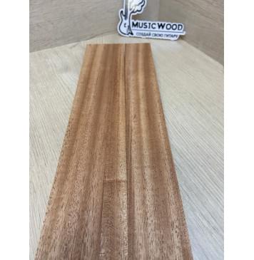Махагон Кая заготовка грифа безголовой гитары Радиал ААА 24х(45-19-45)х570 мм - из 3х частей-4