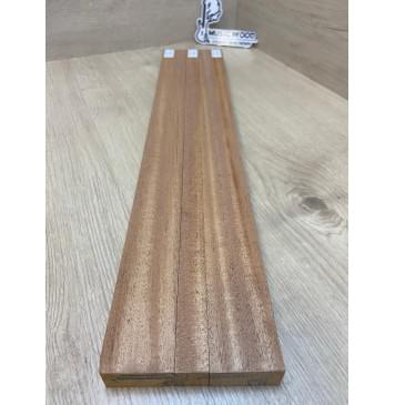 Махагон Кая заготовка грифа безголовой гитары Радиал ААА 24х(45-19-45)х570 мм - из 3х частей-7