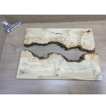 Клён Американский Каповый заготовка на топ Смешанный АА Кап АА 18х370-355х520-510 мм - 2 шт. (книжкой)-2