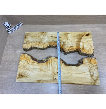 Клён Американский Каповый заготовка на топ Смешанный АА Кап АА 18х370-355х520-510 мм - 2 шт. (книжкой)-11