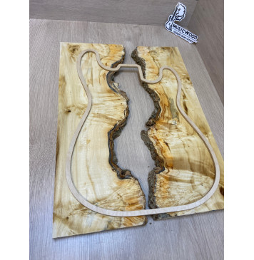 Клён Американский Каповый заготовка на топ Смешанный АА Кап АА 18х370-355х520-510 мм - 2 шт. (книжкой)-0