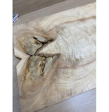 Клён Американский Волнистый заготовка на топ под заливку Смешанный А Волна АА 20х180-162х580 мм - 2 шт. (книжкой) Уценка-сучки,трещины-11