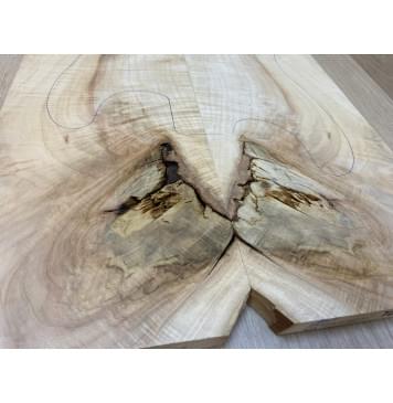 Клён Американский Волнистый заготовка на топ под заливку Смешанный А Волна АА 20х180-162х580 мм - 2 шт. (книжкой) Уценка-сучки,трещины-10