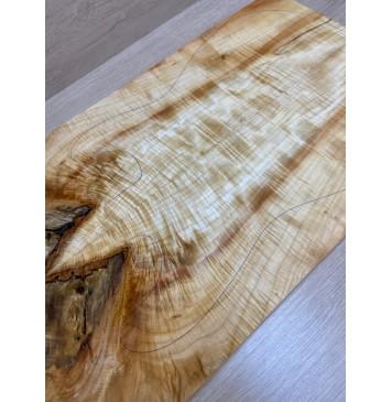 Клён Американский Волнистый заготовка на топ под заливку Смешанный А Волна АА 20х180-162х580 мм - 2 шт. (книжкой) Уценка-сучки,трещины-18