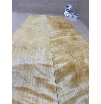 Берёза Пламенная заготовка на топ Смешанный ААА Волна АА 11х235-133х710-655 мм - 2шт (книжкой)-12