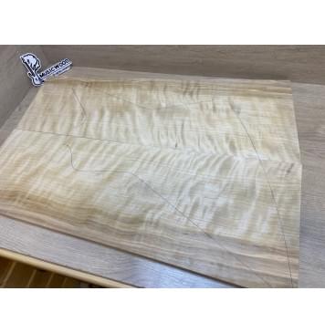 Берёза Пламенная заготовка на топ Радиал АА Волна АА 16х260-215х695 мм - 2шт (книжкой) -3