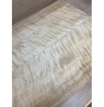 Берёза Пламенная заготовка на топ Радиал АА Волна АА 16х260-215х695 мм - 2шт (книжкой) -9