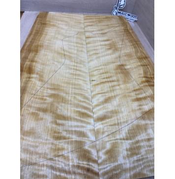 Берёза Пламенная заготовка на топ Радиал АА Волна АА 16х260-215х695 мм - 2шт (книжкой) -14