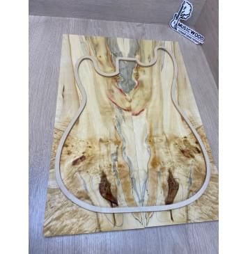 Клён Американский Каповый заготовка на топ Смешанный АА Кап АА 11х180х525 мм - 2 шт. (книжкой) АКЦИЯ-0