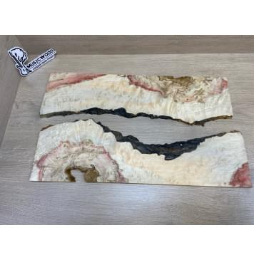 Клён Американский Каповый заготовка на топ под заливку Смешанный АА Кап ААА 10х330-320х555 мм - 2 шт (книжкой)-1