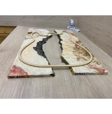 Клён Американский Каповый заготовка на топ под заливку Смешанный АА Кап ААА 10х330-320х555 мм - 2 шт (книжкой)-3