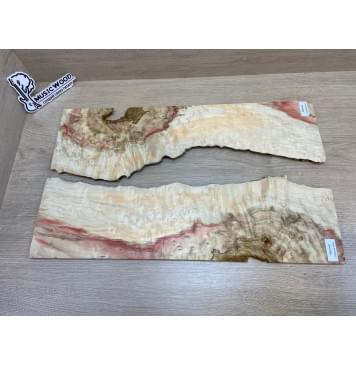 Клён Американский Каповый заготовка на топ под заливку Смешанный АА Кап ААА 10х330-320х555 мм - 2 шт (книжкой)-0