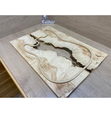 Клён Американский Каповый заготовка на топ под заливку Смешанный ААА Кап ААА 15х390х545 мм - 2 шт-7