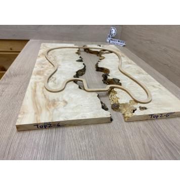 Клён Американский Каповый заготовка на топ под заливку Смешанный ААА Кап ААА 16х380х580 мм - 2 шт-6