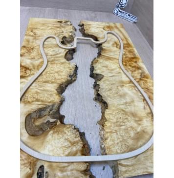 Клён Американский Каповый заготовка на топ под заливку Смешанный ААА Кап ААА 16х380х580 мм - 2 шт-13