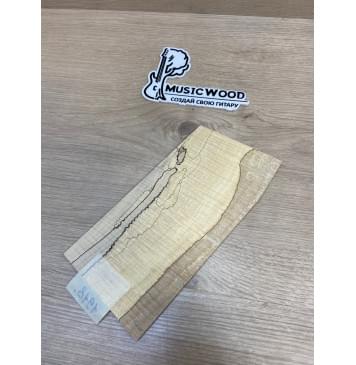 Клён Американский Spalted Волнистый заготовка накладки на головку грифа Смешанный ААА Волна ААА 5х108-103х225-205 мм (Уценка-гнилостные поражения древесины,под стабилизацию или работу с порозаполнителями)-2