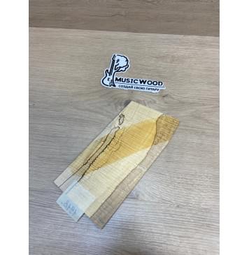 Клён Американский Spalted Волнистый заготовка накладки на головку грифа Смешанный ААА Волна ААА 5х108-103х225-205 мм (Уценка-гнилостные поражения древесины,под стабилизацию или работу с порозаполнителями)-3