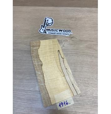 Клён Американский Spalted Волнистый заготовка накладки на головку грифа Смешанный ААА Волна ААА 5х108-103х225-205 мм (Уценка-гнилостные поражения древесины,под стабилизацию или работу с порозаполнителями)-1
