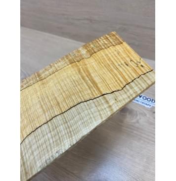 Клён Американский Spalted Волнистый заготовка накладки на головку грифа Смешанный ААА Волна ААА 5х108-103х225-205 мм (Уценка-гнилостные поражения древесины,под стабилизацию или работу с порозаполнителями)-3