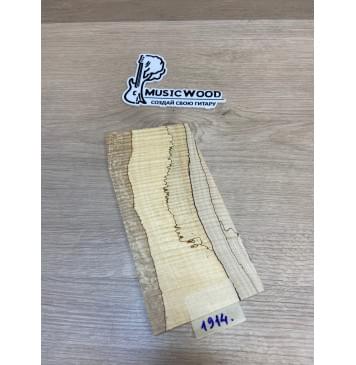 Клён Американский Spalted Волнистый заготовка накладки на головку грифа Смешанный ААА Волна ААА 5х108-103х225-205 мм (Уценка-гнилостные поражения древесины,под стабилизацию или работу с порозаполнителями)-1