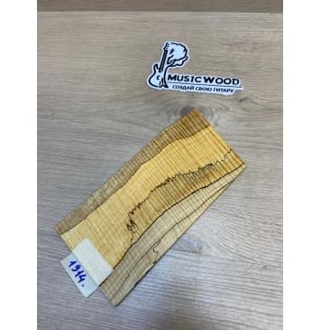 Клён Американский Spalted Волнистый заготовка накладки на головку грифа Смешанный ААА Волна ААА 5х108-103х225-205 мм (Уценка-гнилостные поражения древесины,под стабилизацию или работу с порозаполнителями)-0