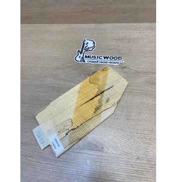 Клён Американский Spalted Волнистый заготовка накладки на головку грифа Смешанный ААА Волна ААА 5х107-73х210 мм (Уценка-гнилостные поражения древесины,под стабилизацию или работу с порозаполнителями)-3