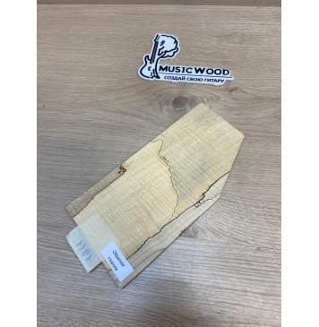 Клён Американский Spalted Волнистый заготовка накладки на головку грифа Смешанный ААА Волна ААА 5х108-73х210 мм (Уценка-гнилостные поражения древесины,под стабилизацию или работу с порозаполнителями)-2