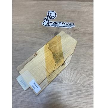 Клён Американский Spalted Волнистый заготовка накладки на головку грифа Смешанный ААА Волна ААА 5х108-73х210 мм (Уценка-гнилостные поражения древесины,под стабилизацию или работу с порозаполнителями)-4