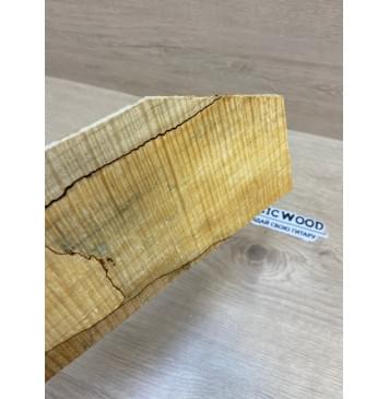 Клён Американский Spalted Волнистый заготовка накладки на головку грифа Смешанный ААА Волна ААА 5х108-70х210 мм (Уценка-гнилостные поражения древесины,под стабилизацию или работу с порозаполнителями)-4