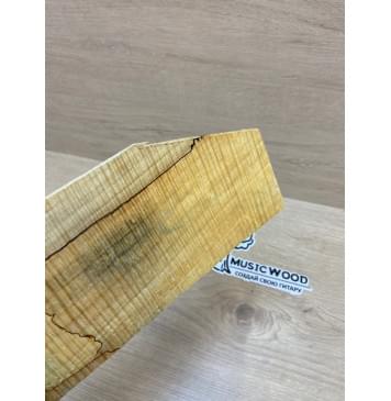 Клён Американский Spalted Волнистый заготовка накладки на головку грифа Смешанный АА Волна ААА 5х107-70х210 мм (Уценка-гнилостные поражения древесины,под стабилизацию или работу с порозаполнителями)-2