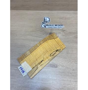 Клён Американский Spalted Волнистый заготовка накладки на головку грифа Смешанный ААА Волна ААА 5х108-103х225-205 мм (Уценка-гнилостные поражения древесины,под стабилизацию или работу с порозаполнителями)-0