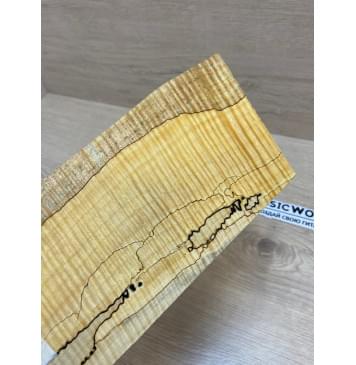 Клён Американский Spalted Волнистый заготовка накладки на головку грифа Смешанный ААА Волна ААА 5х108-103х225-205 мм (Уценка-гнилостные поражения древесины,под стабилизацию или работу с порозаполнителями)-4