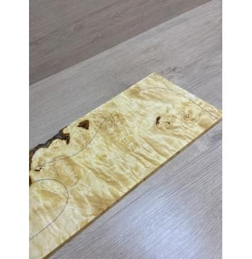 Клён Американский Каповый заготовка на топ под заливку Смешанный АА Кап ААА 14х185х535 мм (1шт. под распил)-17