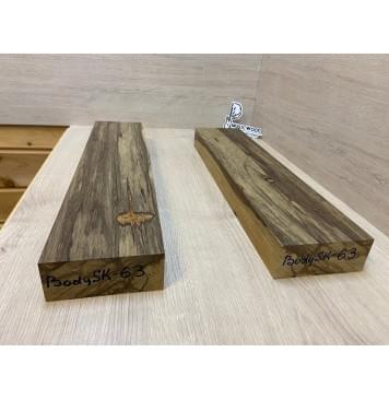 Корина Чёрная заготовка корпуса гитары со сквозным грифом Смешанный АА 50.5х123х550-520 мм (2шт) (Червоточины) Корина Чёрная заготовка корпуса гитары со сквозным грифом Смешанный АА 50.5х123х550-520 мм (2шт) (Червоточины)-6