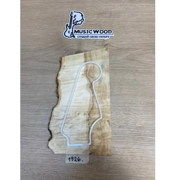 Клён Американский Каповый заготовка накладки на головку грифа Смешанный АА Кап АА 4.5х120-115х245-225 мм-1